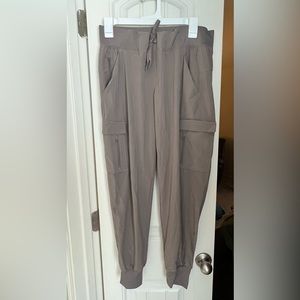 Women's Stretch Woven Tapered Cargo Pants. All in Motion. -Mauve/Brown